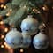 4ct. 4" Blue & White Nordic Fair Isle Glass Ball Ornaments